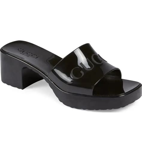 gucci rubber logo platform slide sandal|gucci platform sandals nordstrom.